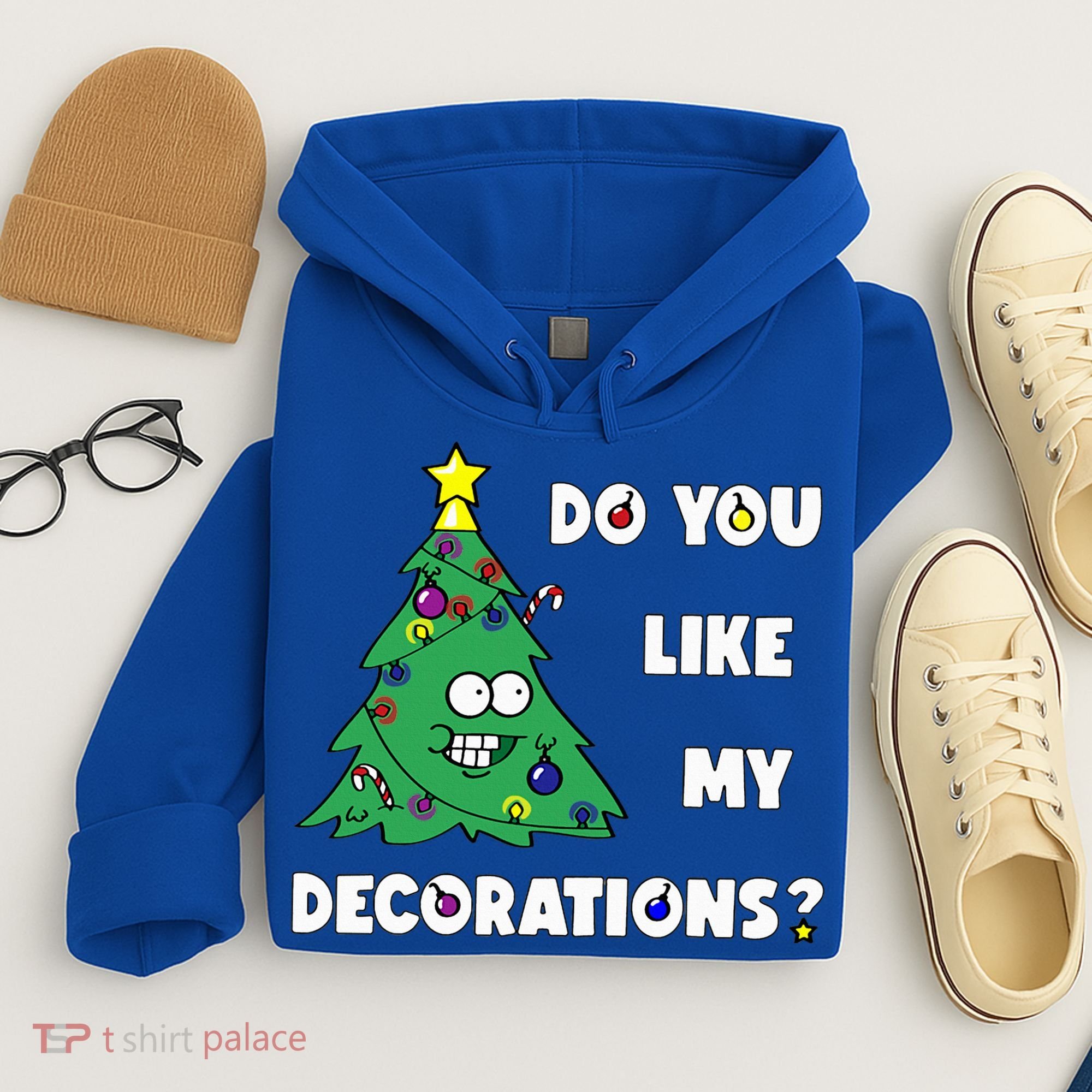 Christmas Tree Do You Like My Decorations Xmas Lights Hoodie