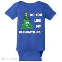 Christmas Tree Do You Like My Decorations Xmas Lights Baby Bodysuit thumb 0