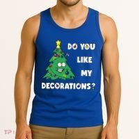 Christmas Tree Do You Like My Decorations Xmas Lights Tank Top thumb 3