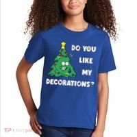 Christmas Tree Do You Like My Decorations Xmas Lights Kids T-Shirt thumb 2