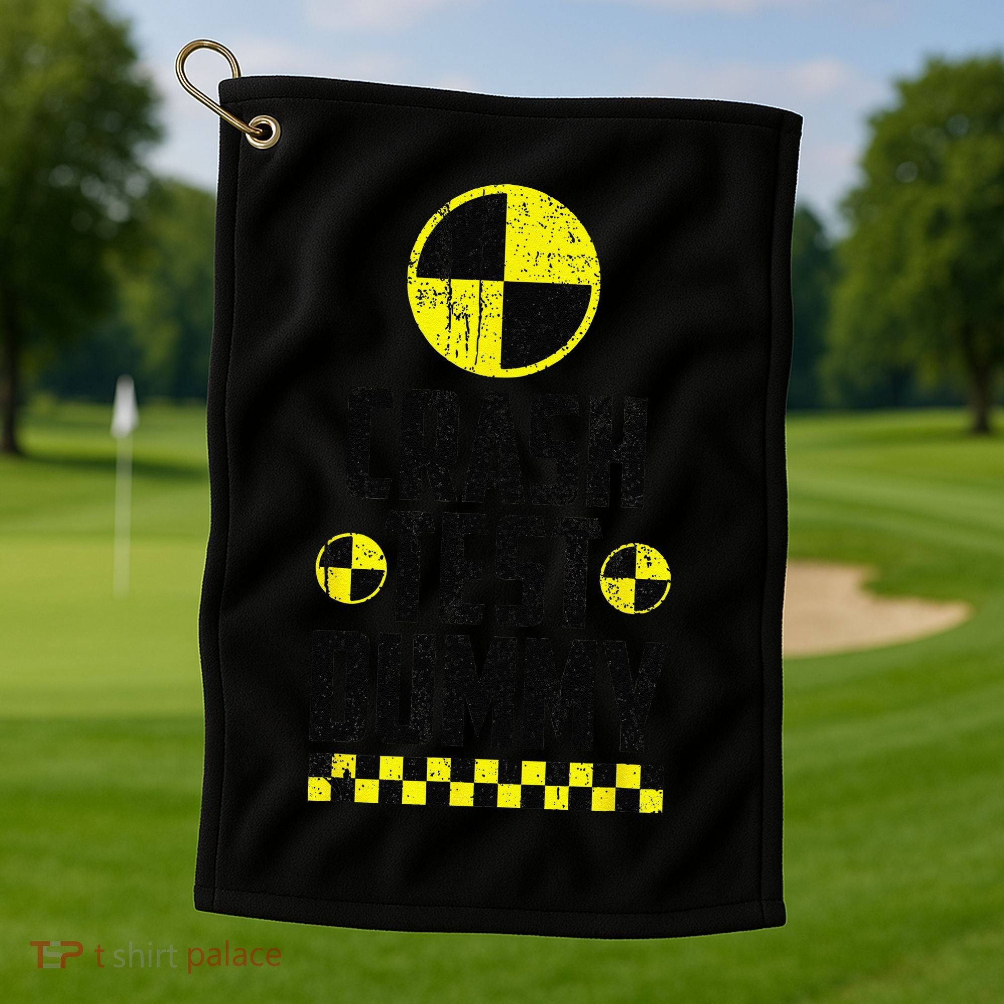 Crash Test Dummy Last Minute Costume Funny Halloween Golf Towel