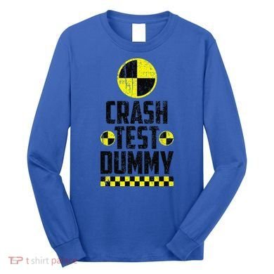 Crash Test Dummy Last Minute Costume Funny Halloween Long Sleeve Shirt