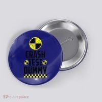 Crash Test Dummy Last Minute Costume Funny Halloween Button thumb 0