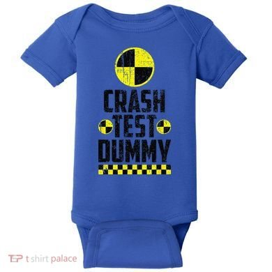 Crash Test Dummy Last Minute Costume Funny Halloween Baby Bodysuit