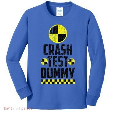 Crash Test Dummy Last Minute Costume Funny Halloween Kids Long Sleeve Shirt