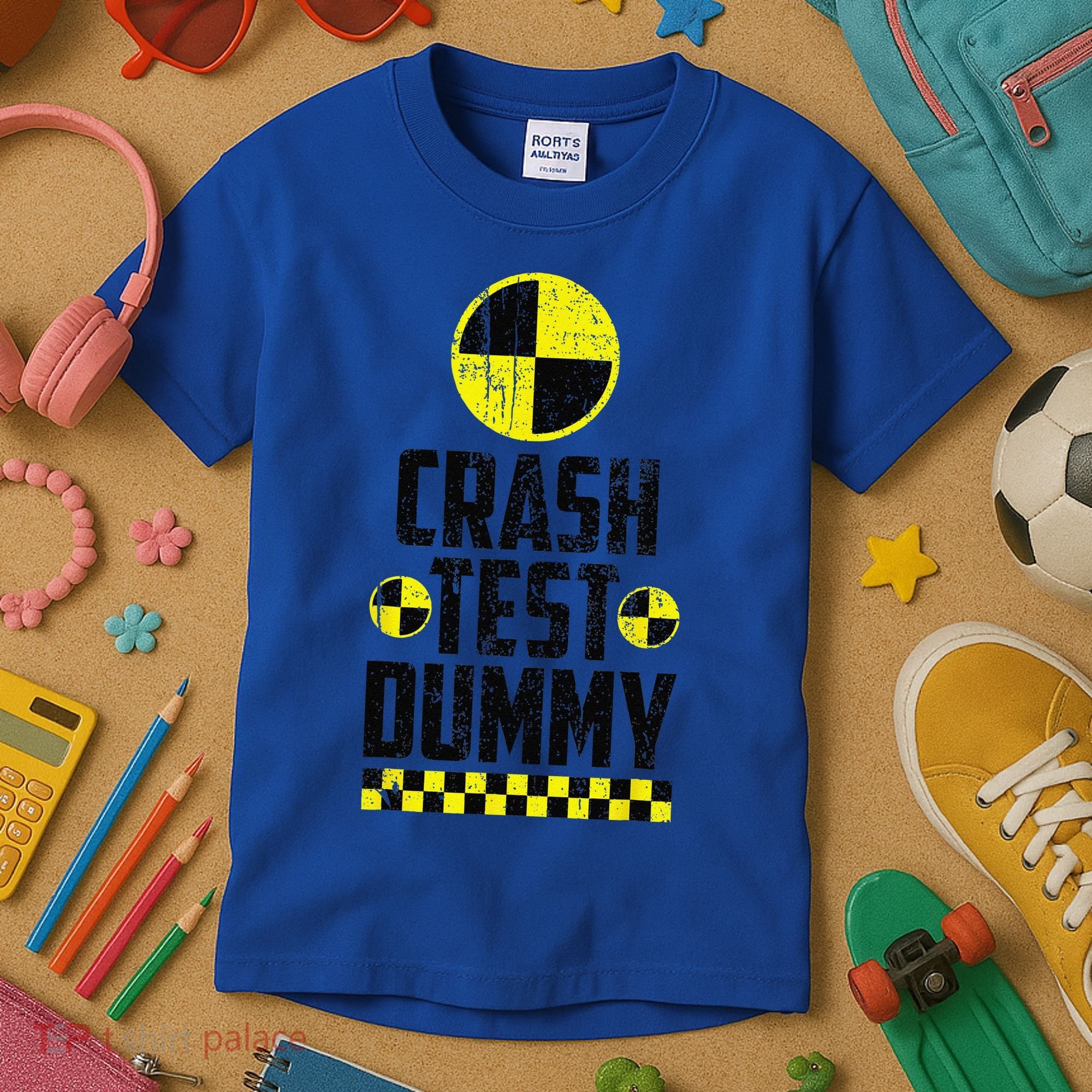 Crash Test Dummy Last Minute Costume Funny Halloween Kids T-Shirt