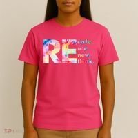 Colorful Tie Dye Recycle Reuse Renew Rethink Celebrate Earth Day T-Shirt thumb 4
