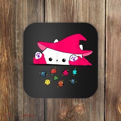 Cat Throwing Dice Tabletop Games Coaster
