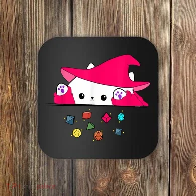Cat Throwing Dice Tabletop Games Coaster