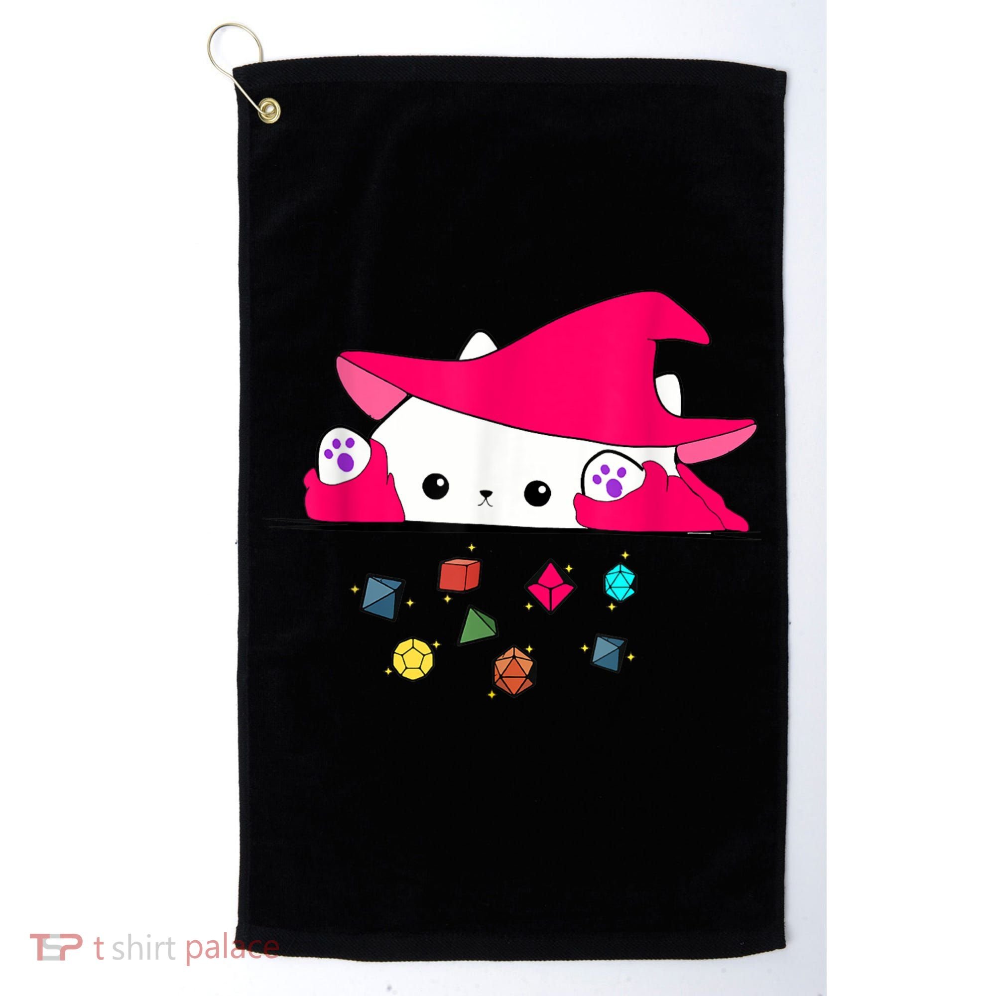 Cat Throwing Dice Tabletop Games Golf Towel