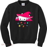 Cat Throwing Dice Tabletop Games Kids Sweatshirt thumb 0