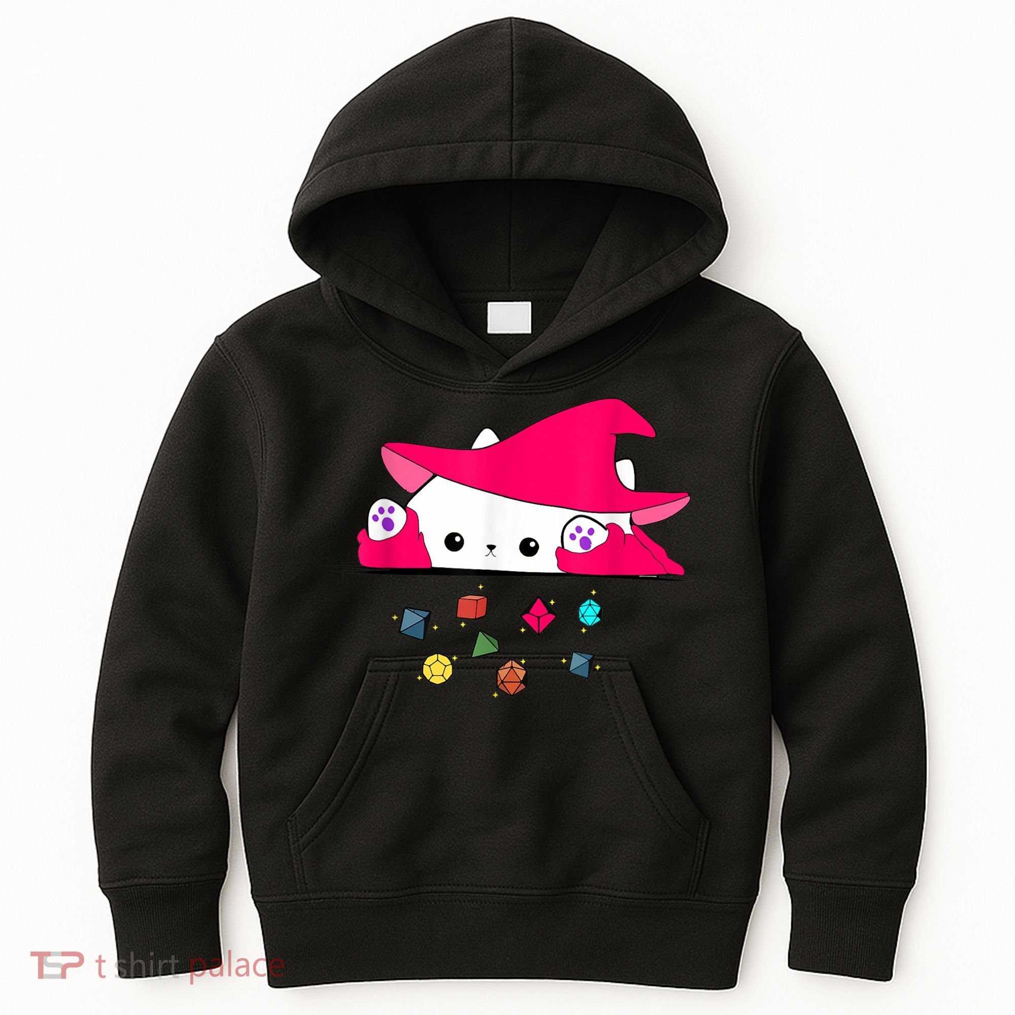 Cat Throwing Dice Tabletop Games Kids Hoodie