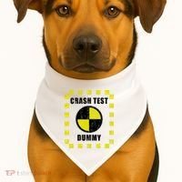 Crash Test Dummy Halloween Costume Funny USA-Made Doggie Bandana thumb 1