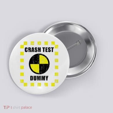 Crash Test Dummy Halloween Costume Funny Button