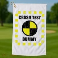 Crash Test Dummy Halloween Costume Funny Golf Towel thumb 1