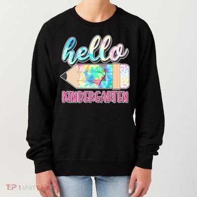 Cute Tie Dye Pencil Hello Kindergarten Women's Sweatshirt