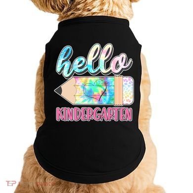 Cute Tie Dye Pencil Hello Kindergarten Doggie Tank