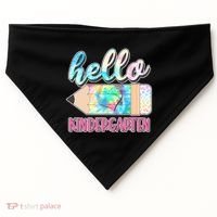 Cute Tie Dye Pencil Hello Kindergarten USA-Made Doggie Bandana thumb 0