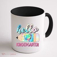 Cute Tie Dye Pencil Hello Kindergarten Coffee Mug thumb 1