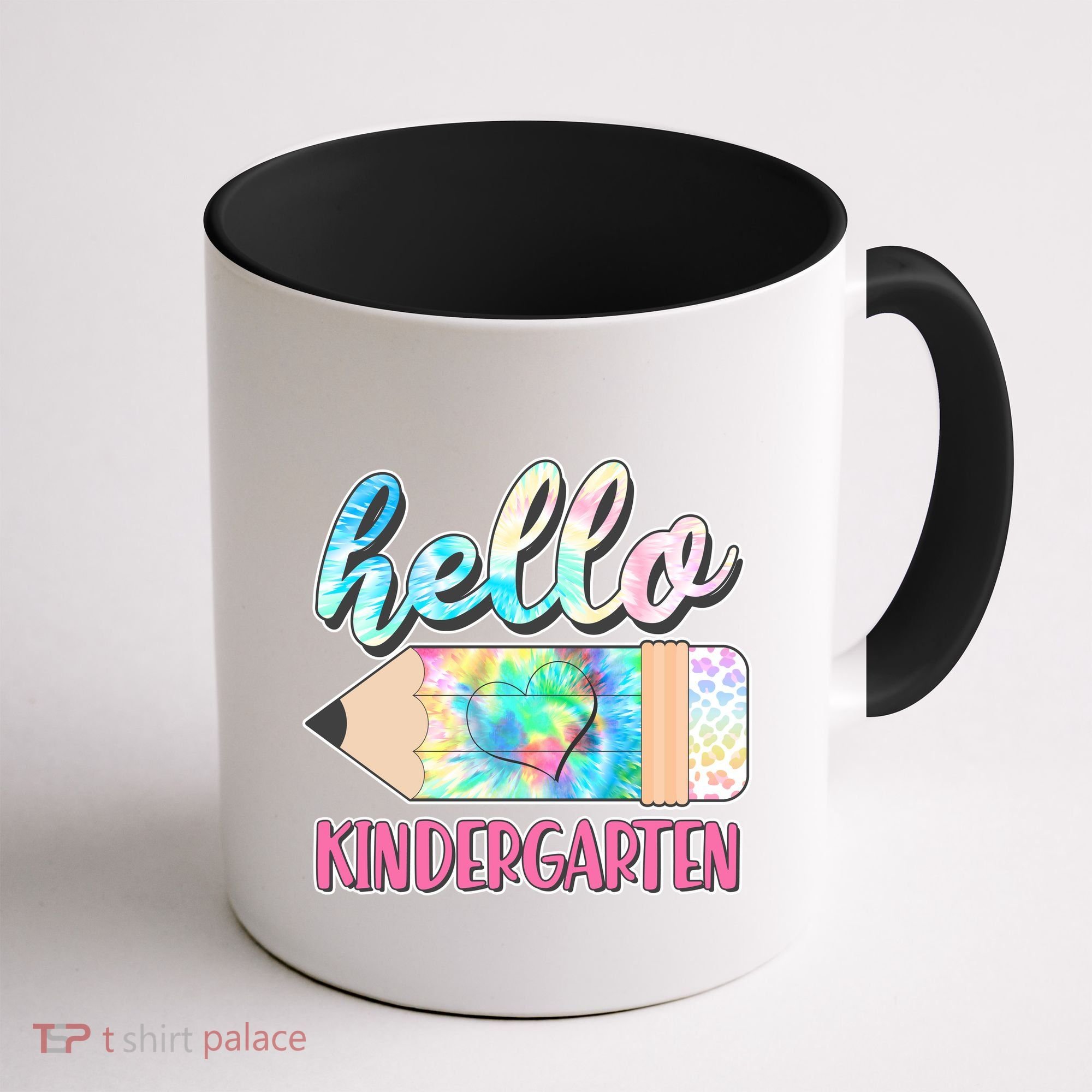 Cute Tie Dye Pencil Hello Kindergarten Coffee Mug
