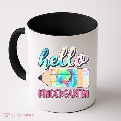 Cute Tie Dye Pencil Hello Kindergarten Coffee Mug