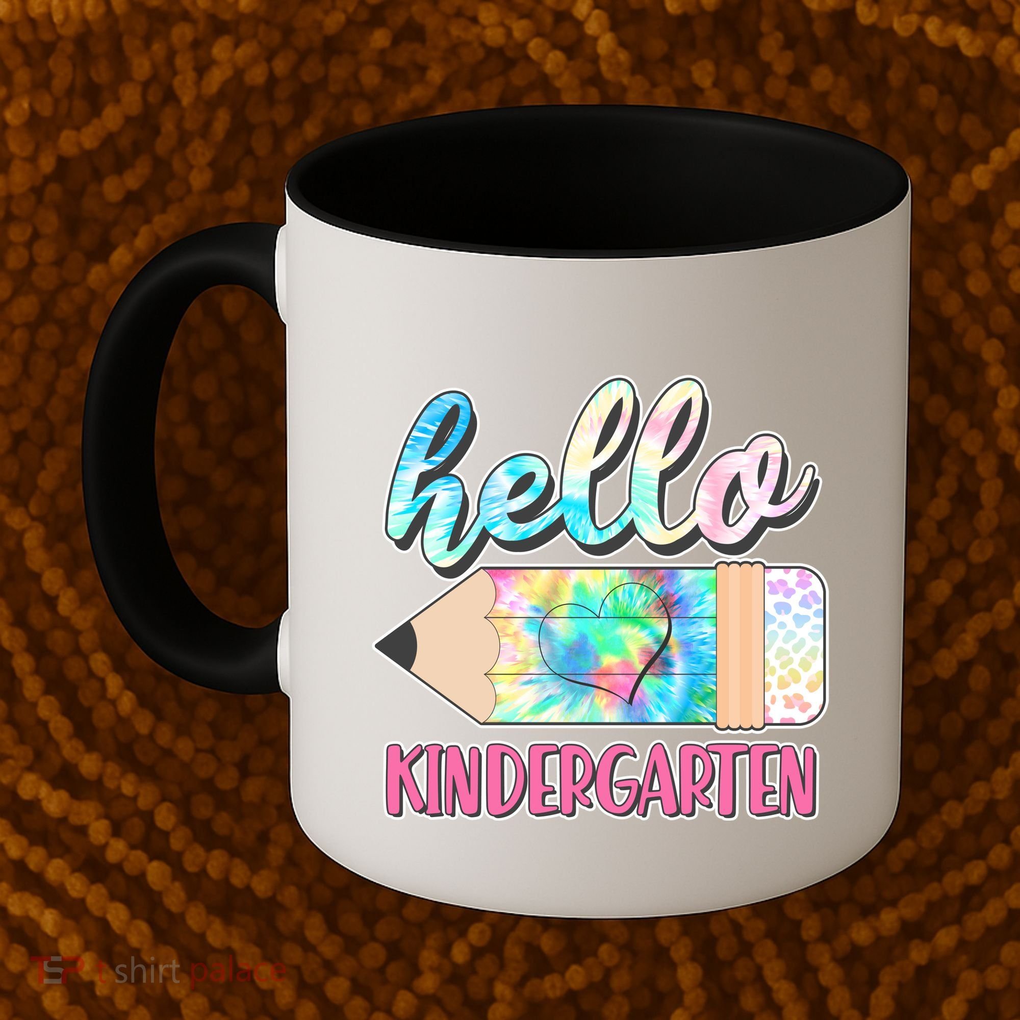Cute Tie Dye Pencil Hello Kindergarten Coffee Mug