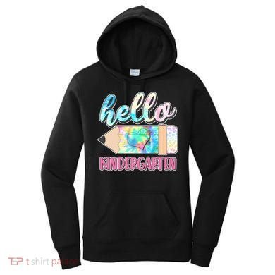 Cute Tie Dye Pencil Hello Kindergarten Women's Hoodie