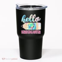 Cute Tie Dye Pencil Hello Kindergarten Tumbler thumb 0