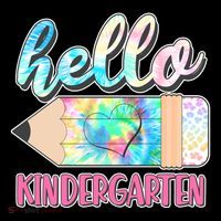 Cute Tie Dye Pencil Hello Kindergarten Ornament thumb 1