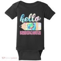 Cute Tie Dye Pencil Hello Kindergarten Baby Bodysuit thumb 0