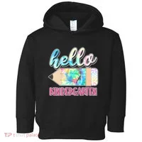 Cute Tie Dye Pencil Hello Kindergarten Toddler Hoodie thumb 0