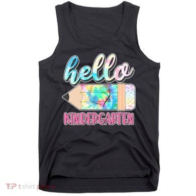 Cute Tie Dye Pencil Hello Kindergarten Tank Top