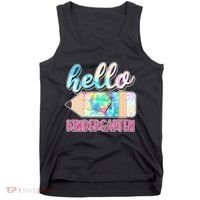 Cute Tie Dye Pencil Hello Kindergarten Tank Top thumb 0