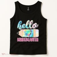 Cute Tie Dye Pencil Hello Kindergarten Tank Top thumb 2