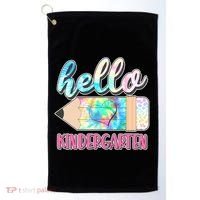 Cute Tie Dye Pencil Hello Kindergarten Golf Towel thumb 0