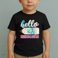 Cute Tie Dye Pencil Hello Kindergarten Toddler T-Shirt thumb 2
