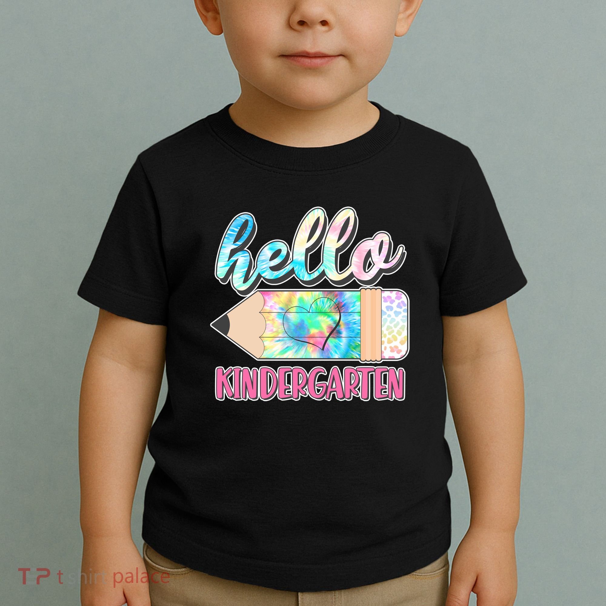 Cute Tie Dye Pencil Hello Kindergarten Toddler T-Shirt