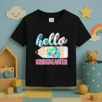 Cute Tie Dye Pencil Hello Kindergarten Toddler T-Shirt thumb 3