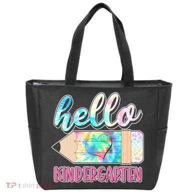 Cute Tie Dye Pencil Hello Kindergarten Tote Bag
