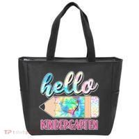 Cute Tie Dye Pencil Hello Kindergarten Tote Bag thumb 0