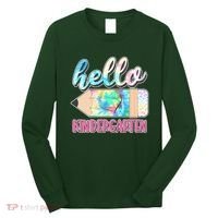 Cute Tie Dye Pencil Hello Kindergarten Long Sleeve Shirt thumb 0