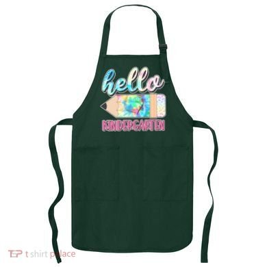 Cute Tie Dye Pencil Hello Kindergarten Apron