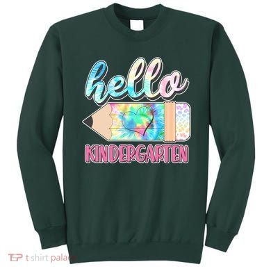 Cute Tie Dye Pencil Hello Kindergarten Sweatshirt