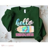 Cute Tie Dye Pencil Hello Kindergarten Sweatshirt thumb 2