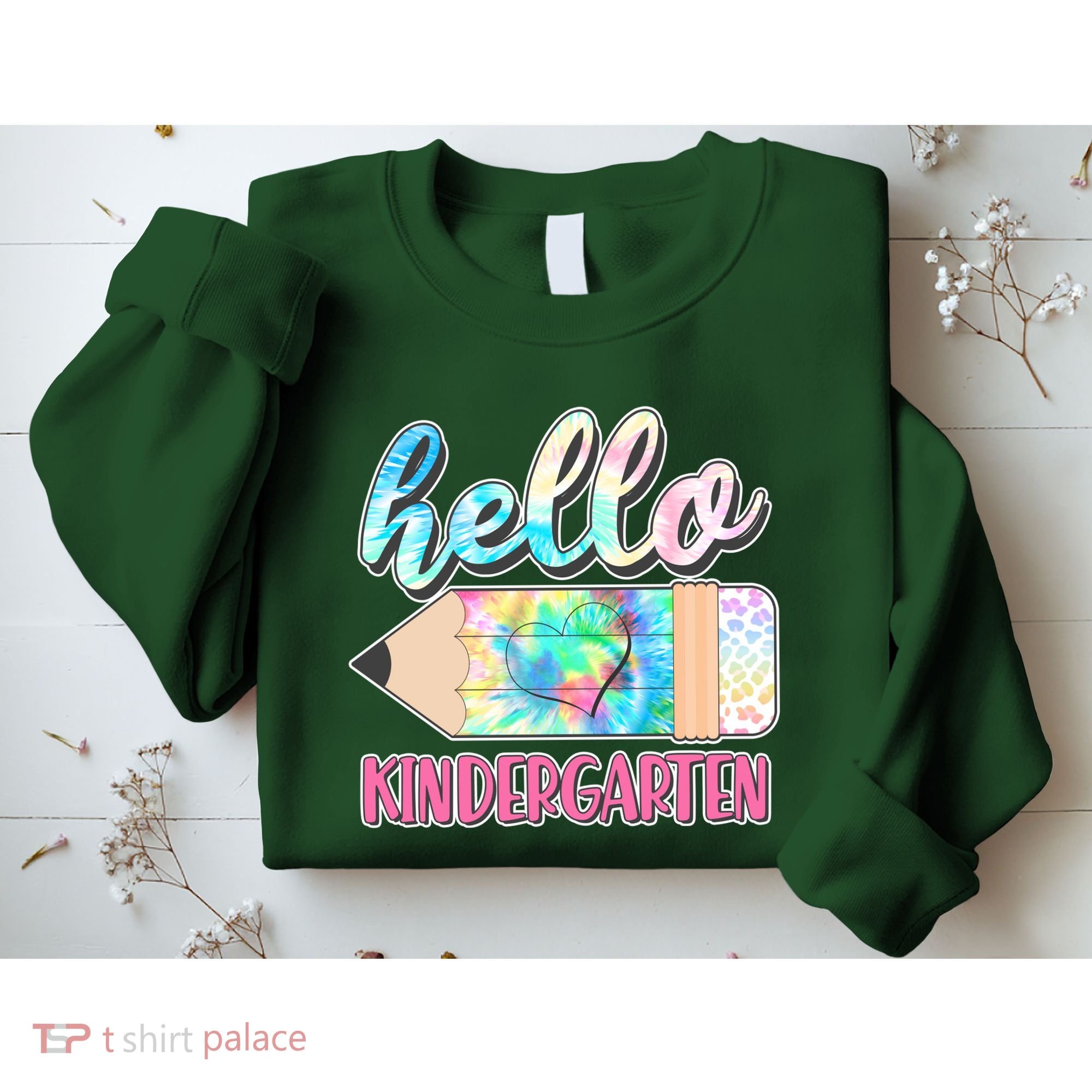 Cute Tie Dye Pencil Hello Kindergarten Sweatshirt