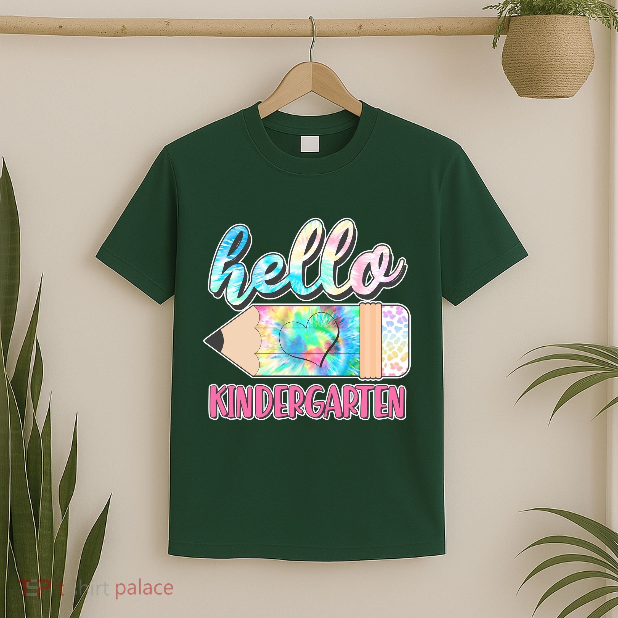 Cute Tie Dye Pencil Hello Kindergarten T-Shirt