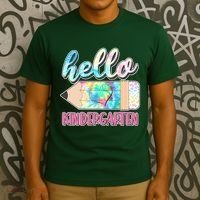Cute Tie Dye Pencil Hello Kindergarten T-Shirt thumb 3