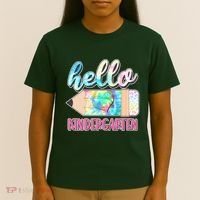 Cute Tie Dye Pencil Hello Kindergarten T-Shirt thumb 4