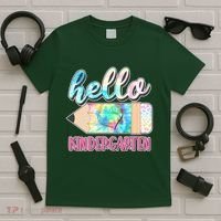 Cute Tie Dye Pencil Hello Kindergarten T-Shirt thumb 5