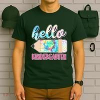 Cute Tie Dye Pencil Hello Kindergarten T-Shirt thumb 6